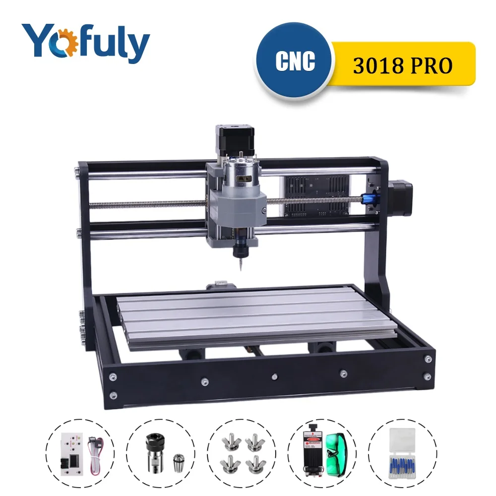 CNC 3018 PRO Laser Engraver Wood Router CNC Mini DIY Engraving Machine GRBL ER11 3 Axis Milling Cuting Machine For Wood PCB PVC