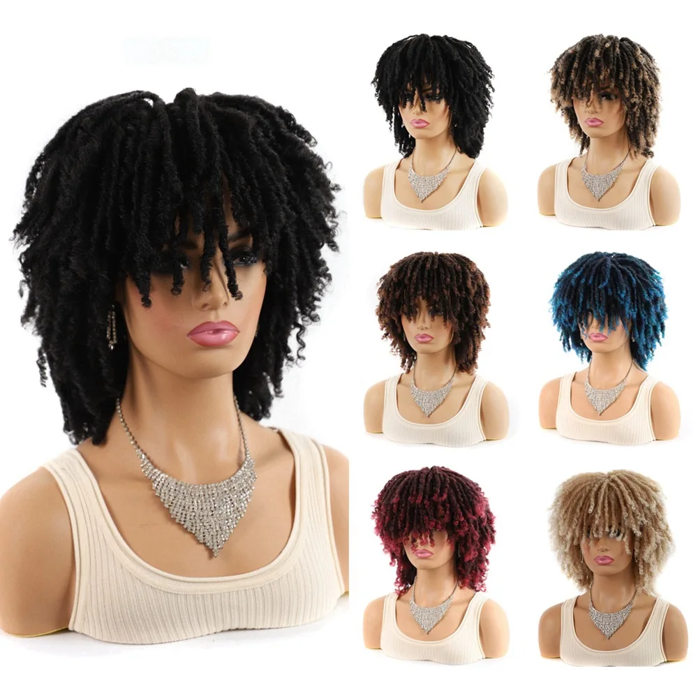Synthetic Curly Wig 6 Inch Hollow Twist Afro Curl Hair Extension for Women Fashion Colorful Party Cosplay Daily Wear
