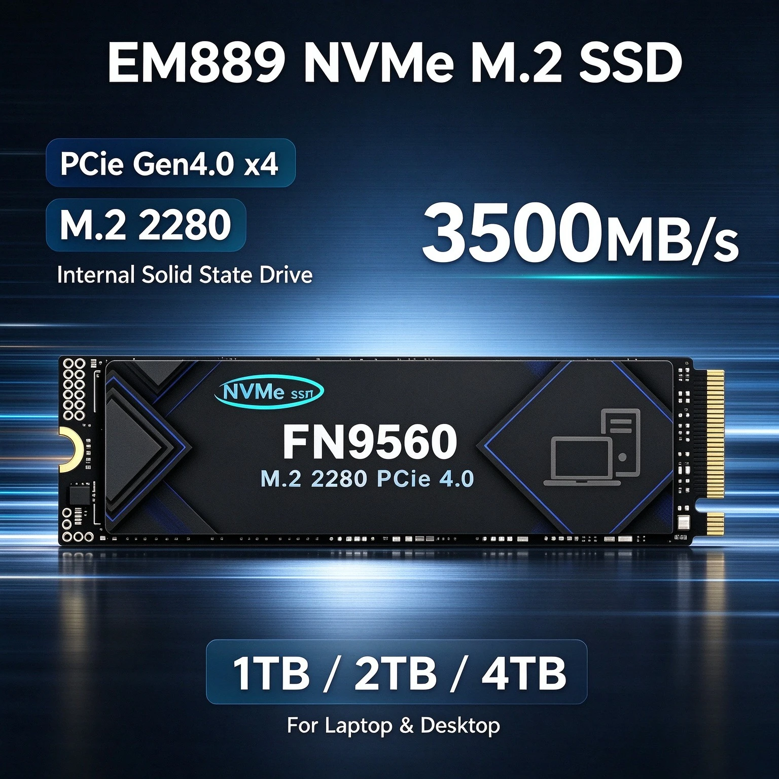 2026 1TB 2TB 4TB FN9560 SSD 3500MB/s NVME M.2 2280 PCie Gen4.0x4 Internal Solid State Drives Disk for Laptop Desktop