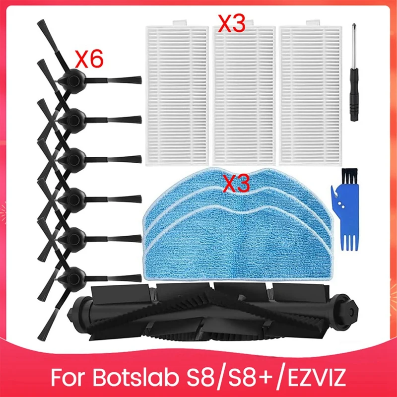 Роликовая щетка для пылесоса, комплект запасных частей для 360, для Botslab S8/S8 + и щетки для роботов-пылесосов, фильтры