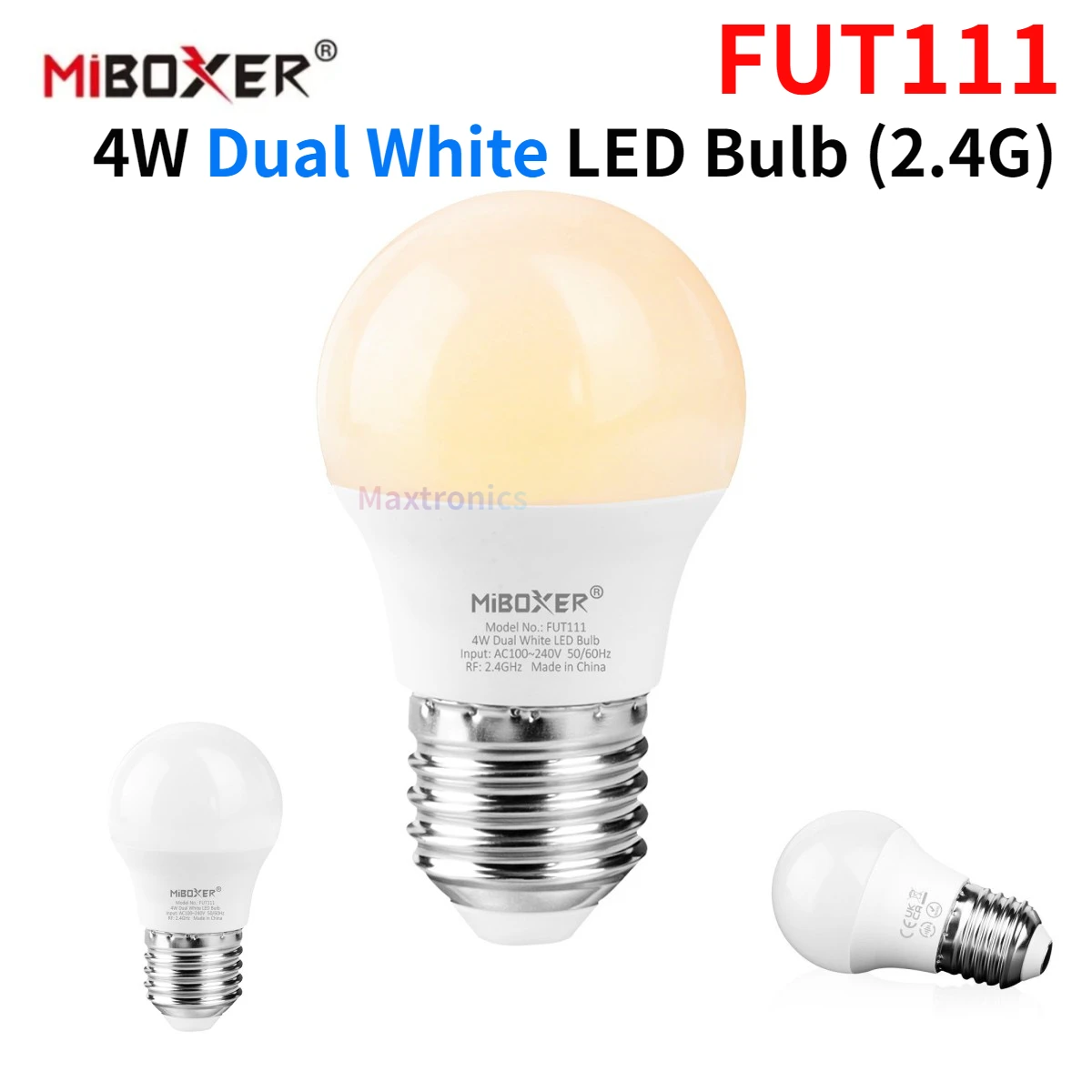 

MiBoxer FUT111 4W Dual White LED Bulb E27 2.4GHz RF Remote Controllable Brightness and Color Temperature Adjustable AC100~240V