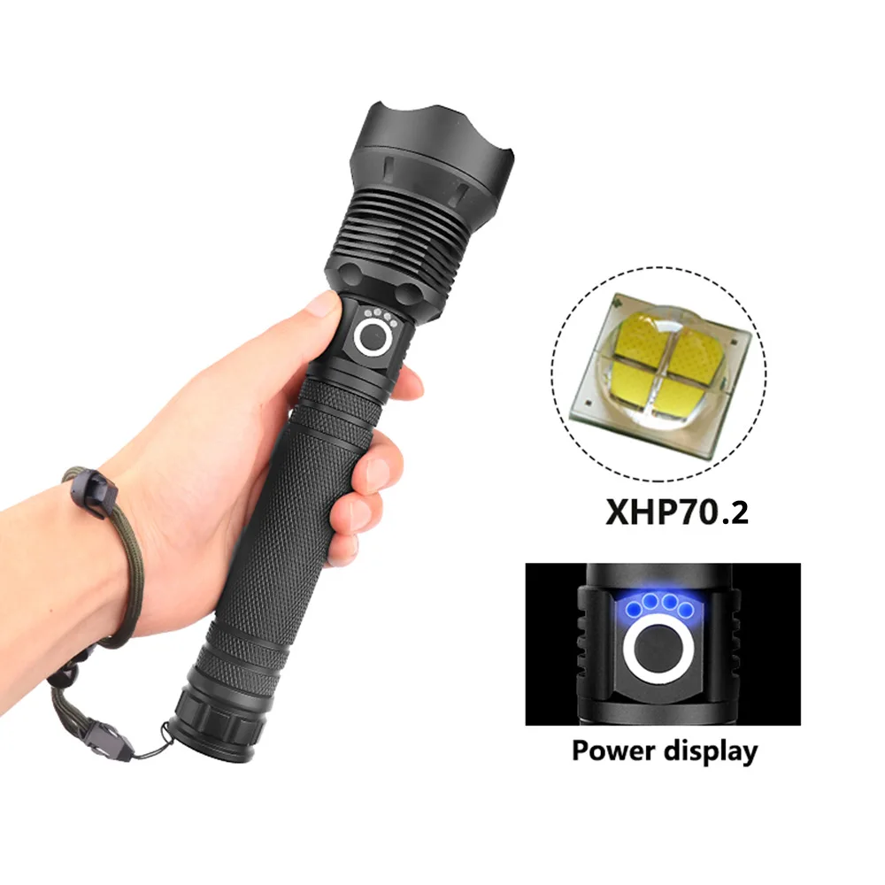 Exclusive for Cross-Border Strong Light Led New P70 Aluminum Alloy Torch High Power USB Rechargeable Outdoor Flashlight