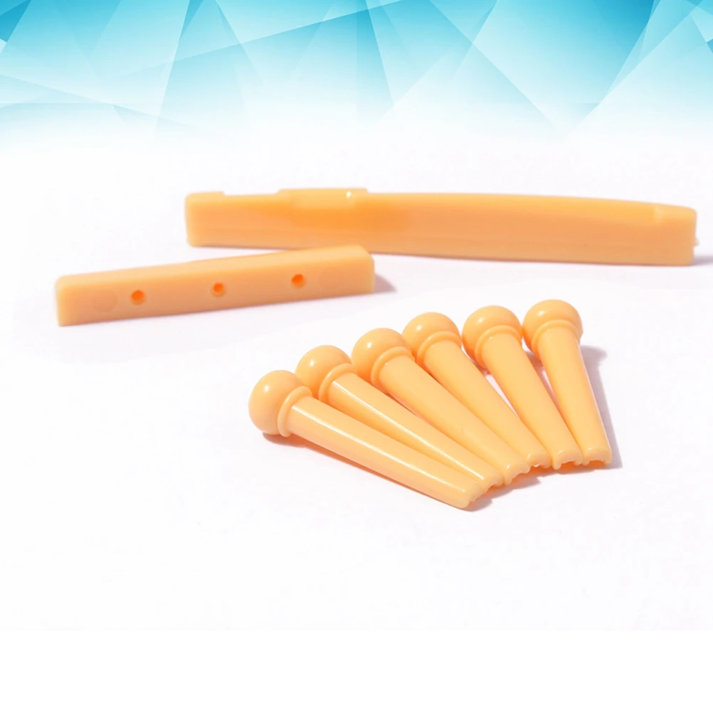 

Top and Bottom Pillows String Nail Set Guitar Parts Saddle Pegs Acoustic Bridge Accessories