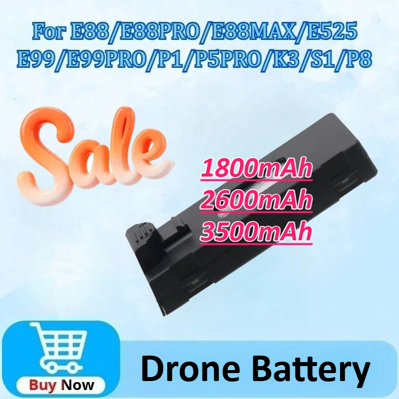 

Newly Upgraded 3.7V 1800/2600/3500mAh RC Drone Battery Stable UAV for E88 E88PRO E99 E99PRO E88MAX E525 P1 P5PRO K3 S1 P8