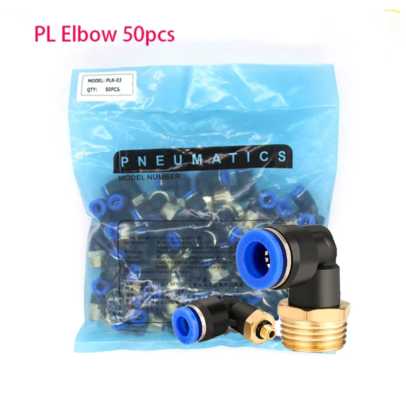 PL Elbow 50pcs Lot 4-M5 6-M5 Air Connector Pneumatic Fitting Quick Fittings 1/8