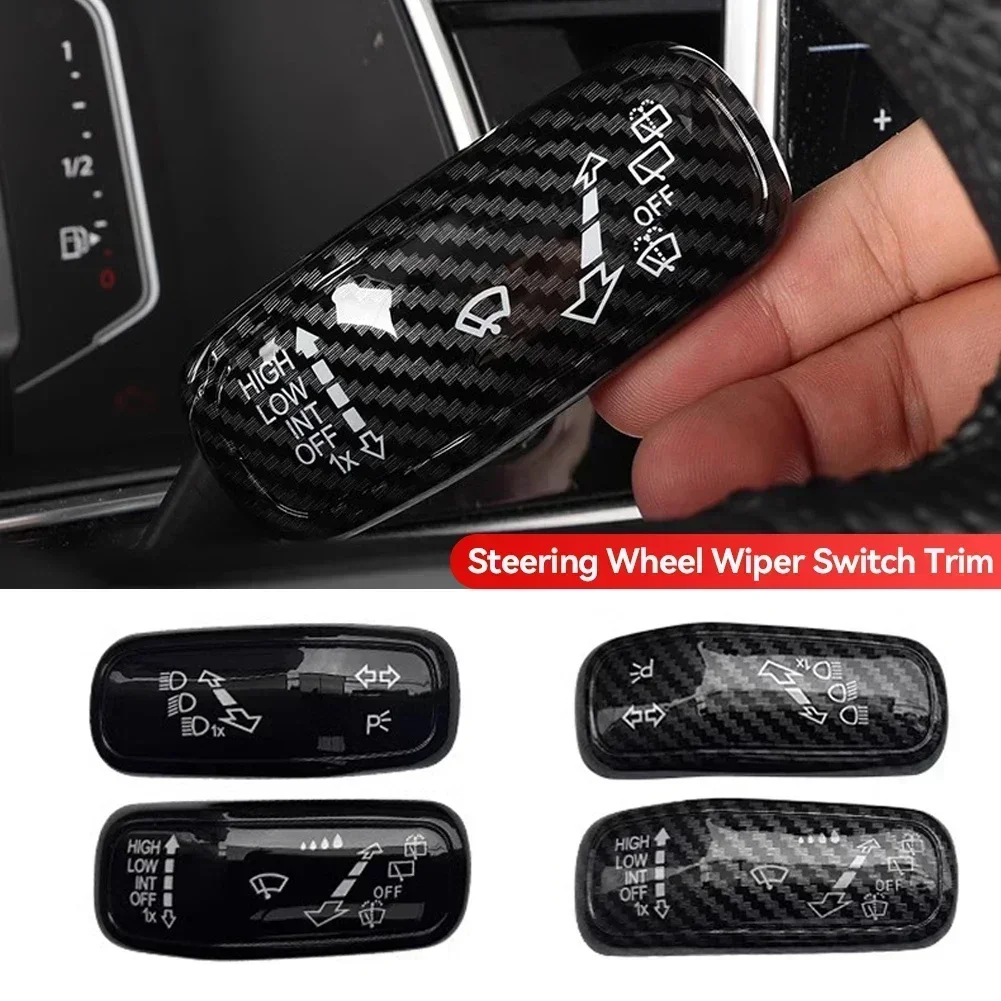 2Pcs Steering Wheel Wiper Switch Trim Headlight Switch Control Cover For VW Polo Golf 7 Golf 8 Jetta Tiguan Interior Accessories