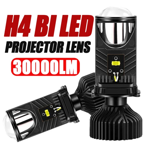 Lente de proyector H4 Bi LED, bombillas de faros para automóvil, Chip CSP, haz alto/bajo, ventilador Turbo CANBUS, luz de refrigeración para coche, lámpara antiniebla LHD 6000K 12V