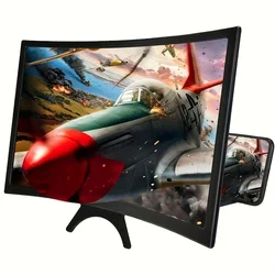 Curved Screen Display 3D HD Mobile Phone Screen Magnifier Movie Video Amplifier Holder Enlarger Smart Phone Magnifying 12 Inch