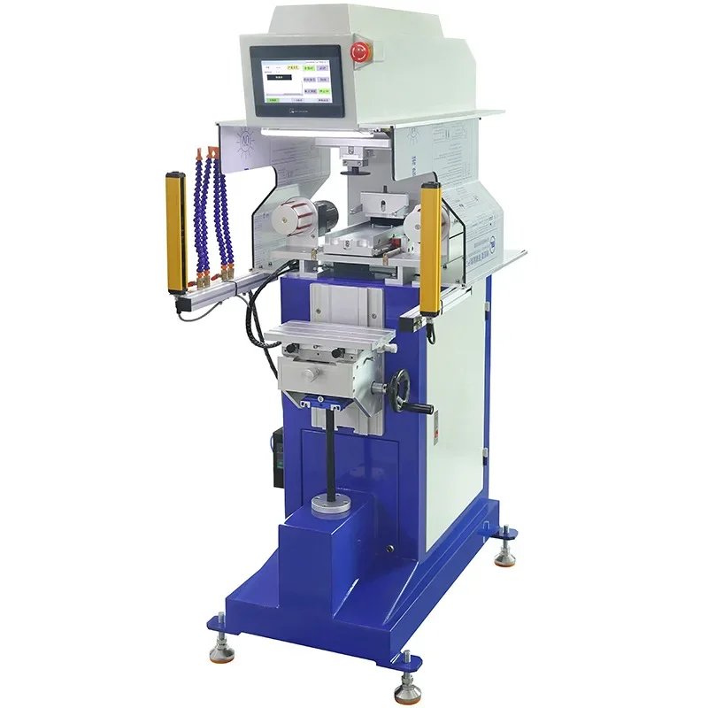 PLC touch screen automatic cleaning glue head safety grating protection pad printing machine