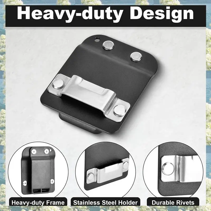 2 pacote coletor de fita, suporte de fita métrica para cinto, clipe de cinto de fita métrica de baixo perfil, cinto de ferramenta de até 2 polegadas, acessórios de fita