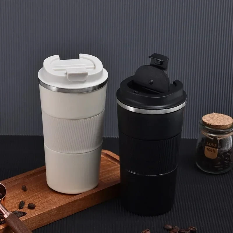 

2025 New 380ml/510ml Double Stainless Steel Coffee Thermos Mug with Non-slip Case Car Vacuum Flask Travel Insulated Bottle