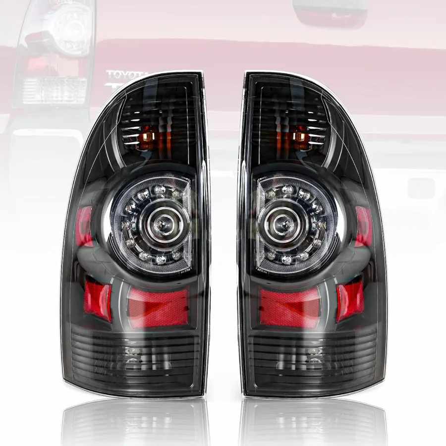 

LED Smoked Tail Lights Lamps Assembly for Left Driver Side and Right Passenger Side Compatible with Tacoma Pickup 20052015 Rep