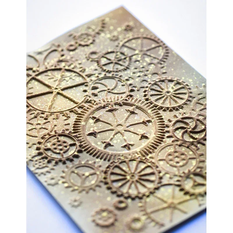 2024 New Embossed Folder For DIY Making 3D Steampunk Background Greeting Card Scrapbooking No Stamps Metal Cutting Dies