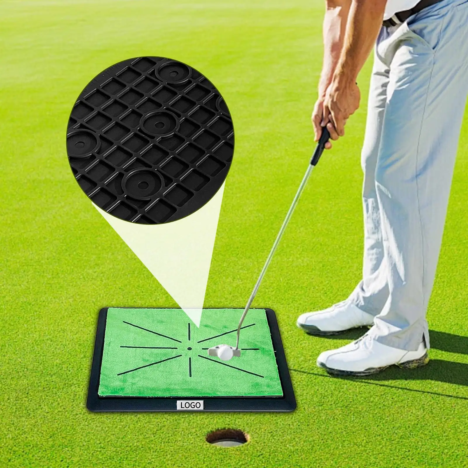 

Golf Mat Swing Practice Pad Equipment Non-Slip Golf Training Mat For Indoor Outdoor Home Courtyard Backyard Range Office Lawn