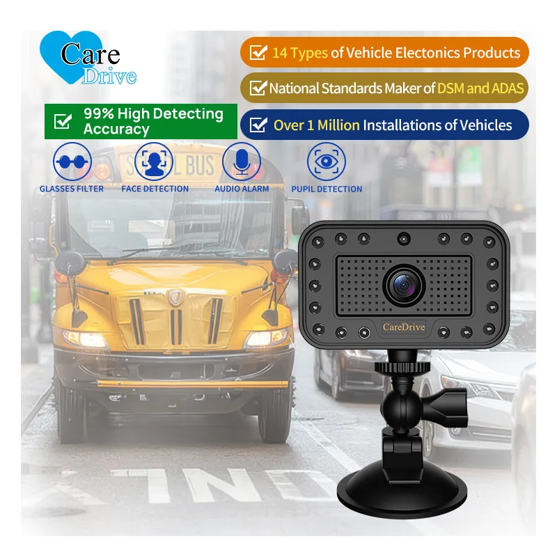 AlwayCare One-Way Safety Driving Monitoring System Distraction Overspeed & No Portrait Alarm Fatigue Detection For Trucks & Cars