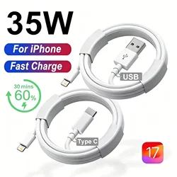 35W PD Fast Charging USB Cable For iPhone 14 8 7 Plus 13 12 Mini 11 Pro XS Max XR X USB C Rapid Charge Cable 0.25m 1m 1.5m 2m 3m