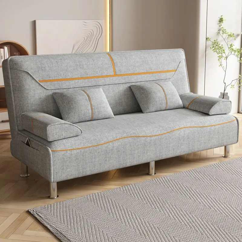 Foldable sofa bed multi-functional small apartment dual-purpose sofa single double cat claw leather