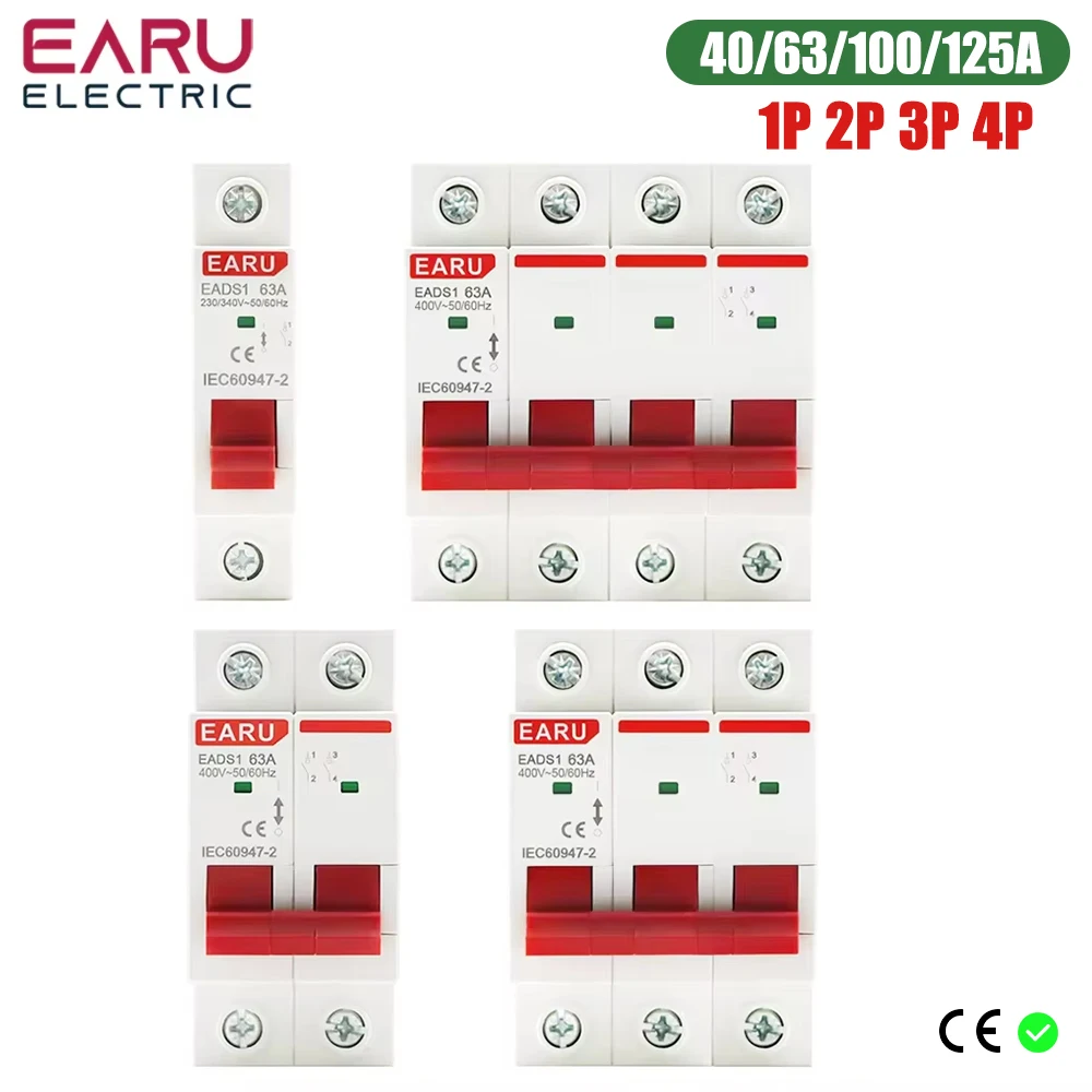 家庭用絶縁スイッチ,1p,2p,3p,4p,40a,63a,100a,125a,ac,230v,400v