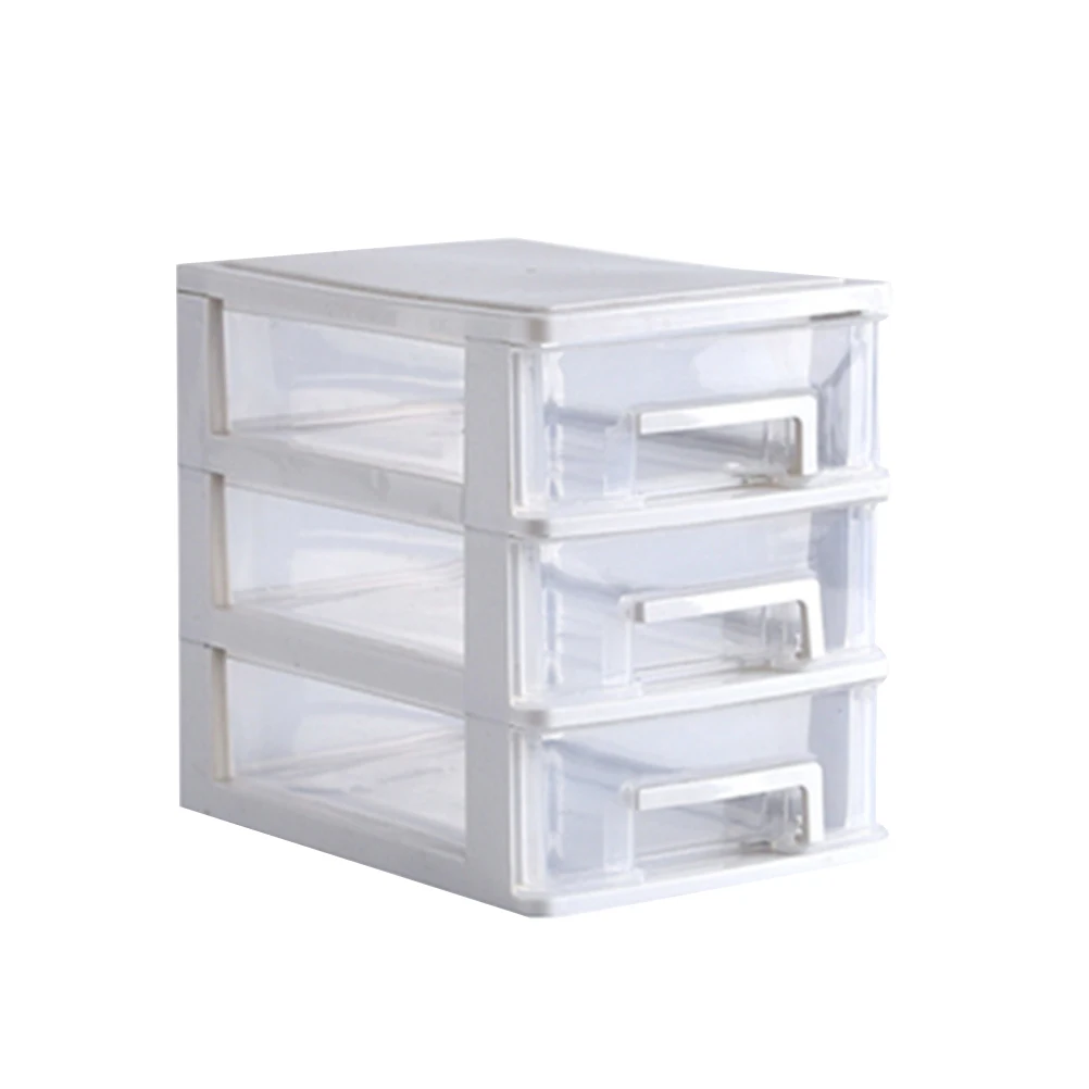 

3 Layers Transparent Drawer Type Storage Box Plastic Desktop Organizer For Makeup Cosmetics Container Sundries Holder 3-Tier