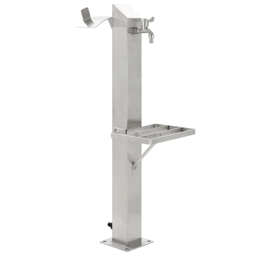 Colonne d'eau carrée en acier inoxydable pour jardin, 95 cm, décoration d'eau pour cour extérieure, pilier paysager