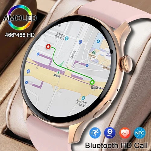 Imagen 1 del producto Xiaomi-reloj inteligente Android para mujer, accesorio de pulsera con pantalla de 1,43 pulgadas, GPS, Bluetooth, llamadas, NFC, 2024