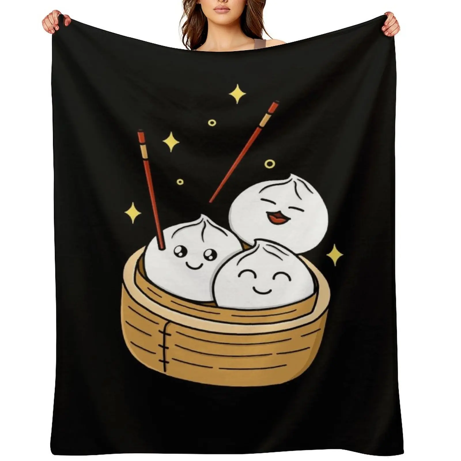 

Happy Dumpling Throw Blanket Flannel manga Polar Cute Blankets