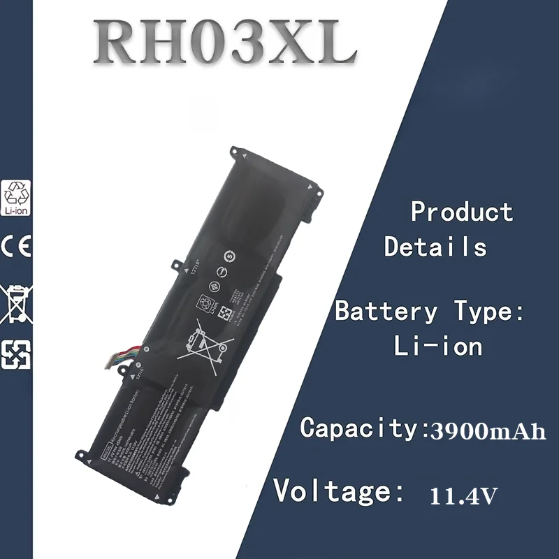 

11.4V 3900mAh Laptop Battery Replacement for HP RH03XL | Compatible with Zhan 66 Pro A 14 G4 / G5 Series