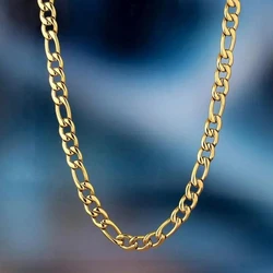 Sinya Pure 18k Au750 Gold Figaro Cuban Chain Necklace Anklets Bracelets Fine Jewelry For Women Ladies Mom Man Best Gift