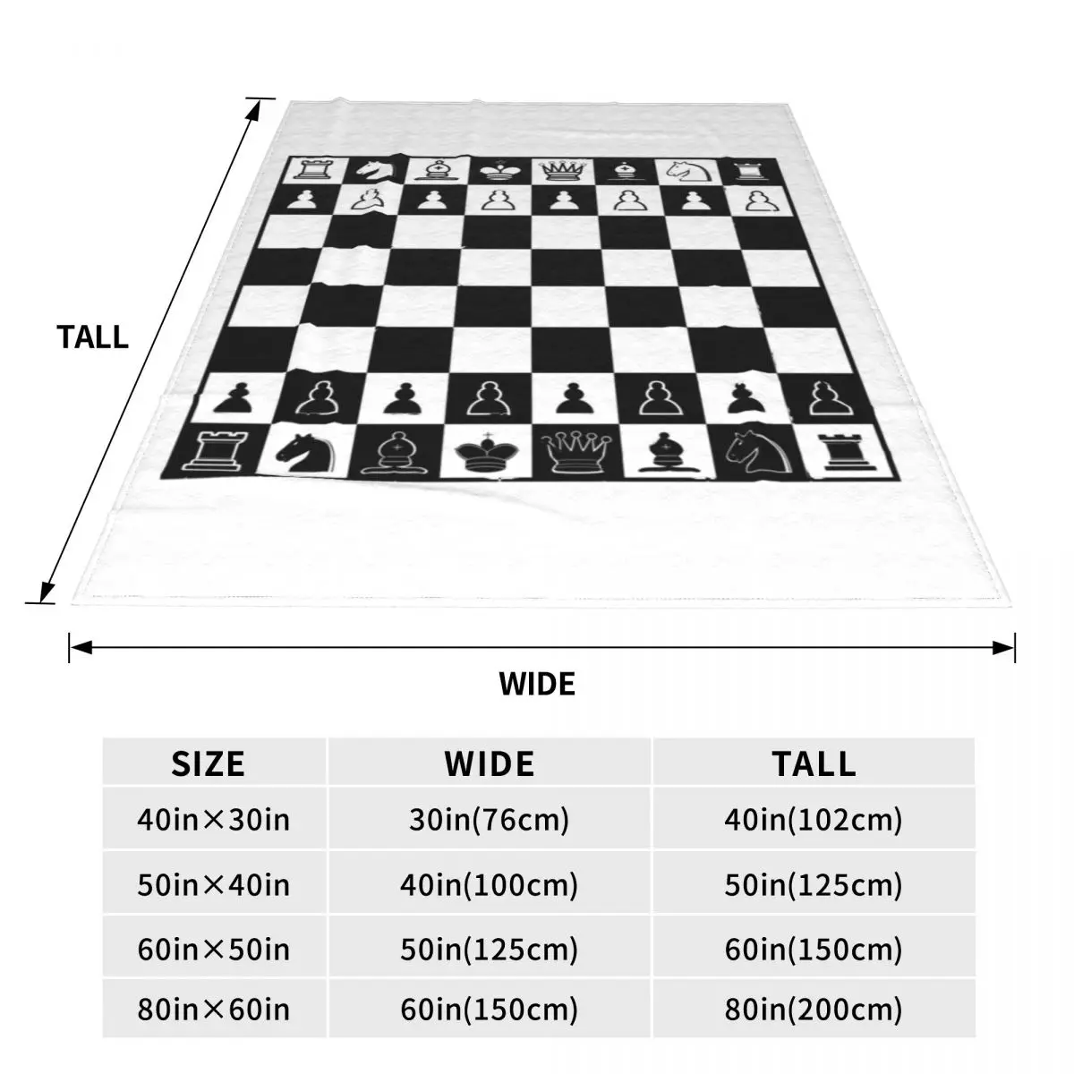 Chess Board Warm Soft Blankets Chess Match Game Camping Throw Blanket Winter Graphic Custom DIY Flannel Bedspread Sofa Bed Cover