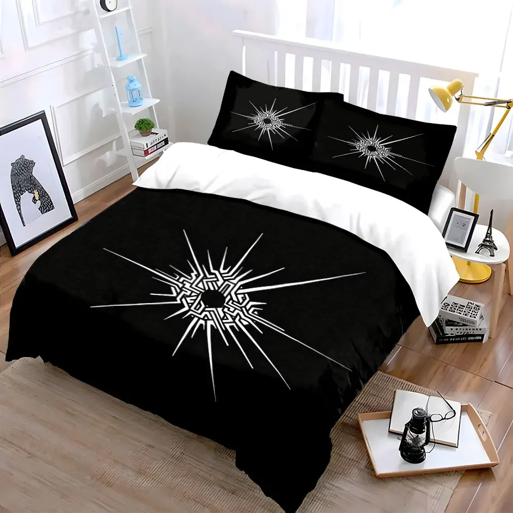 Abstract Starburst Design Set Soft Comfortable Duvet Cover Bedding Set Included 1*Duvet Cover & 2*Pillowcases, gift