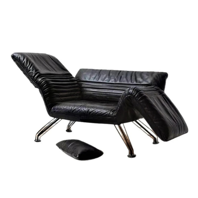 

Folding armrests, small apartments, leather art living room single sofa, can lie down and sleep, leather casual backrest, single