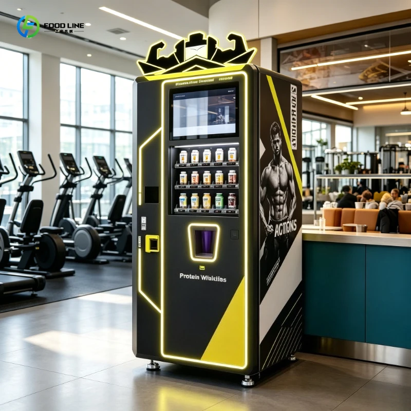 Protein Shake Vending Machine Shockproof Cooled Cabinet SDK Offline Pay Mode for Mobile Stall Trailer