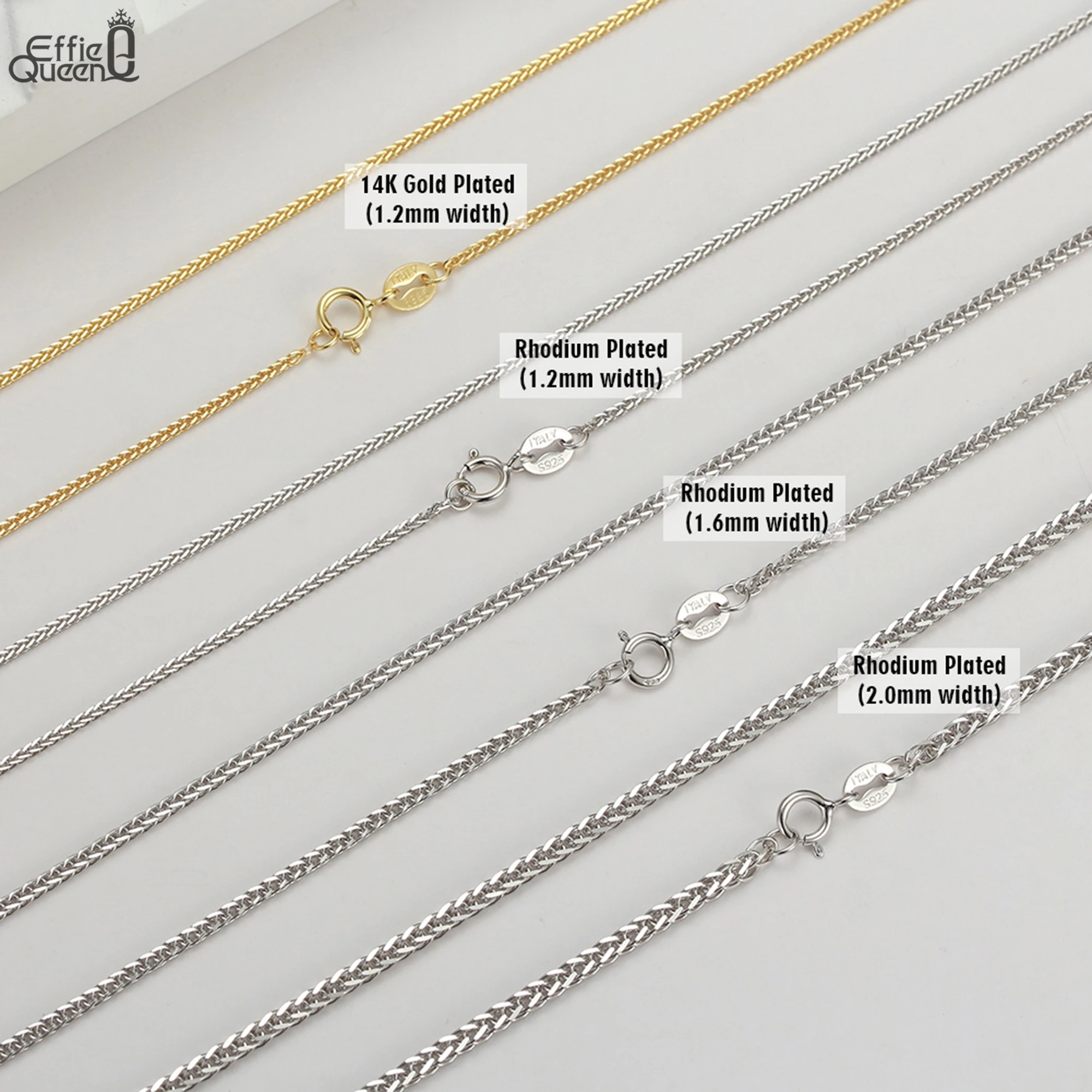 

Оригинальная цепочка-чокер Effie Queen из стерлингового серебра 925 пробы, простая цепочка в стиле Шопен, для самостоятельного изготовления украшений, подарок, для вечеринок и повседневной носки, SC53