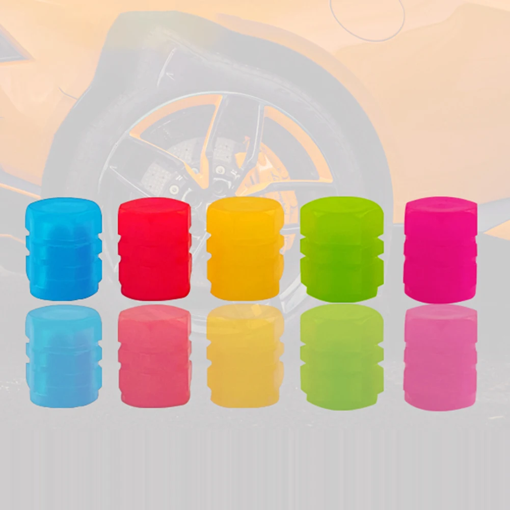 4pcs Wheel Valves Nozzle Caps Universal Tire Valve Caps Protection Cover Night Glowing for Car Motorcycle Bicycle Bike
