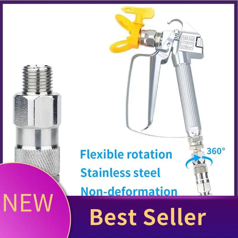 

Stainless Steel Airless Spray Swivel Joint 1/4-Inch High Pressure Painting Supplies Airless Spray Whip Hose Swive(6Pack)