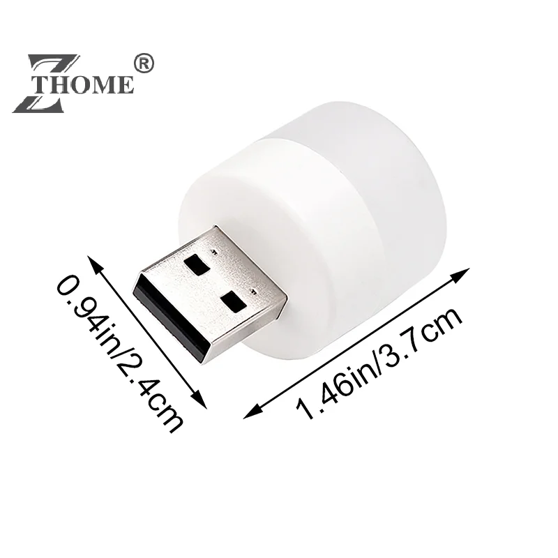 5Pcs Mini USB Night Light Warm White Eye Protection Book luce di lettura spina USB Computer Mobile Power Charging LED Night Lamp