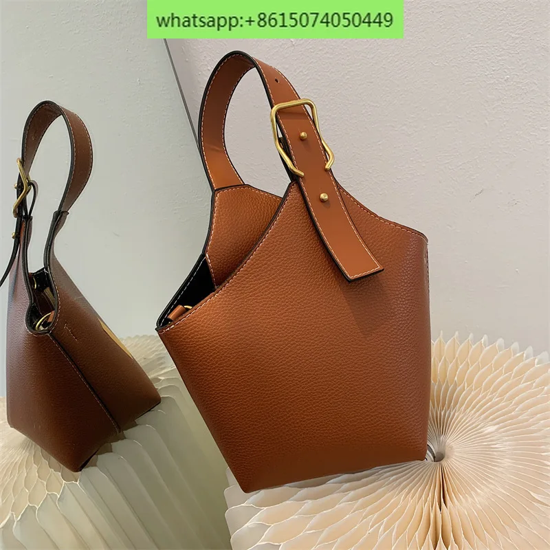 Bag, Korean Fashion Casual Bag, Retro Handheld Bucket Bag, Leisure Trend, Internet Popular Crossbody Women's Bag