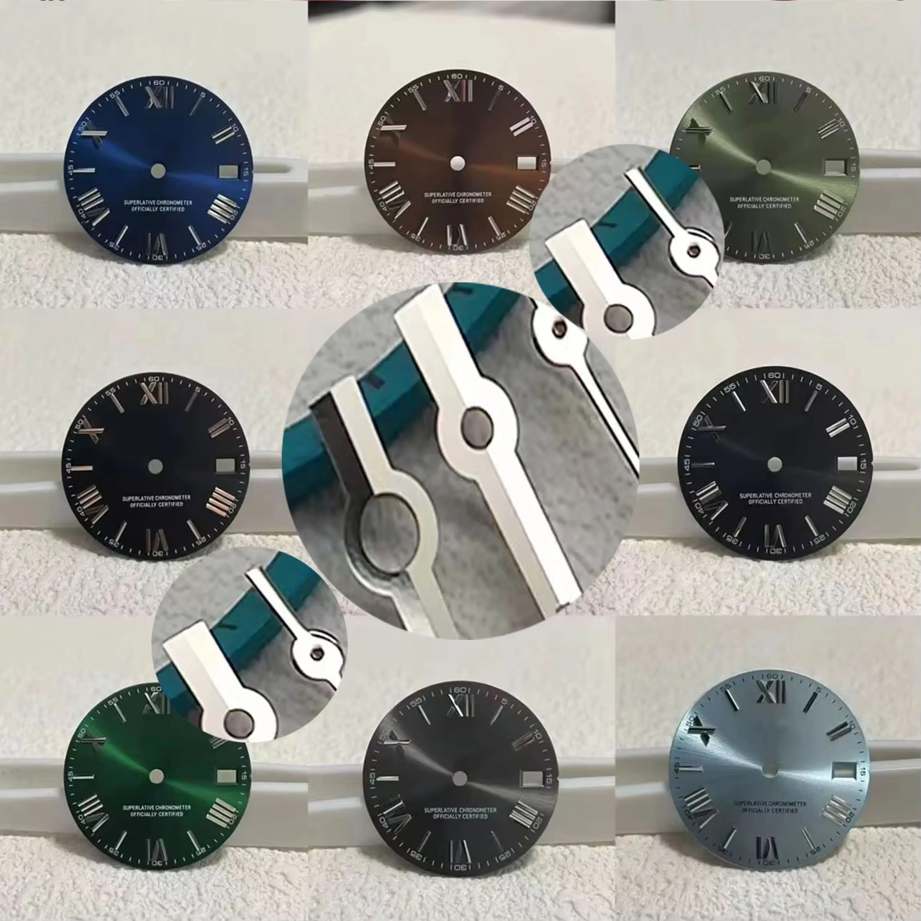 New High-Quality Products 28.5mm S Logo Hot Roman Number S Dial Suitable for NH35 NH36 Movement S Watch Accessories Repair Tools