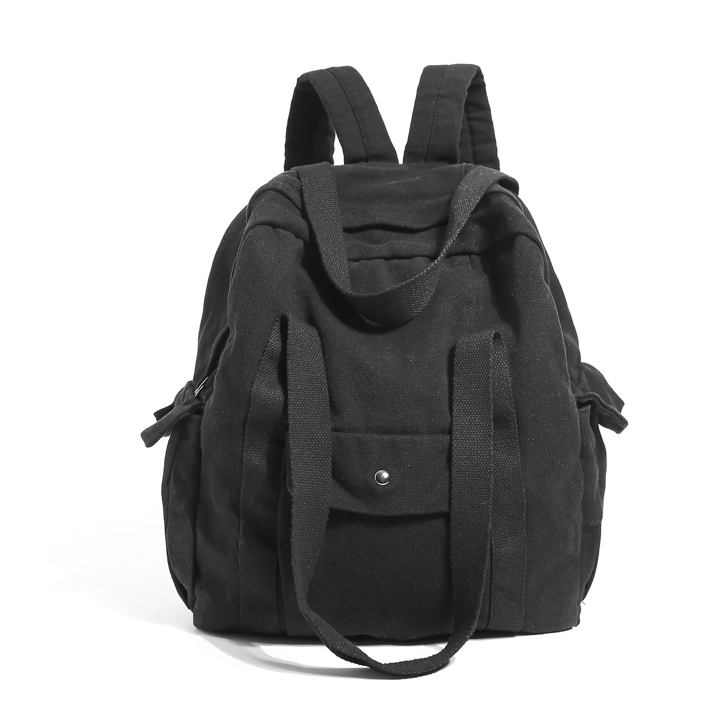 Big Size Teenager Street Cotton School Backpack Female Student Vintage Fabric Soft Korean Style Tide Casual Book Knapsack Bag