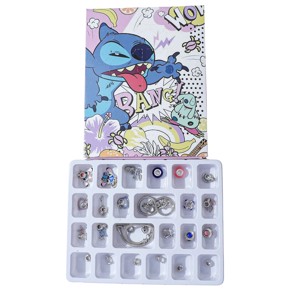 ディズニー リロ＆スティッチ DIY エナメルペンダント かわいいスティッチ カレンダー ブラインドボックス アクセサリー クリエイティブ ファッション おもちゃ 女の子へのギフト