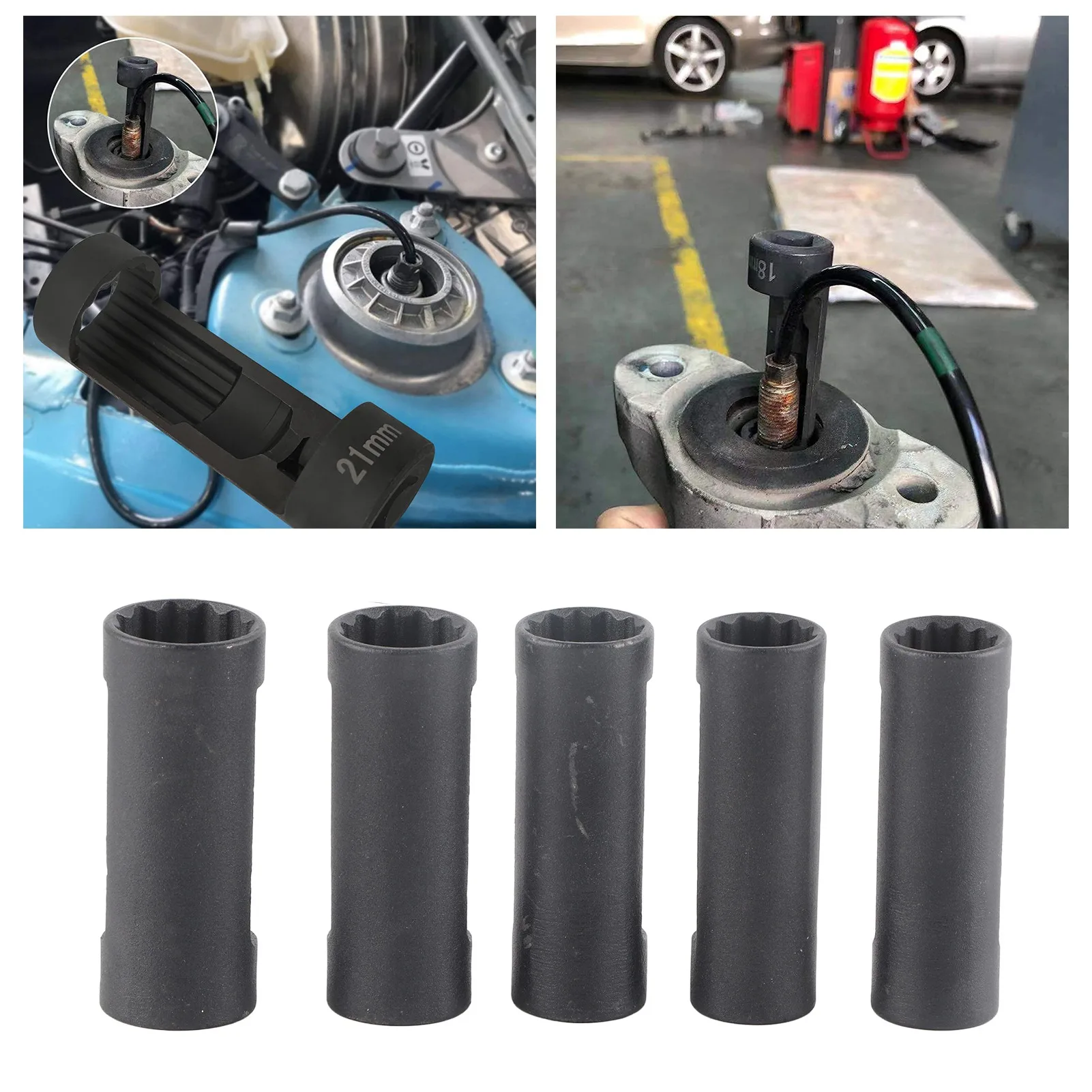 

5pcs Strut Nut Socket Set Suspension Strut Socket 1/2in Drive 18‑24mm for Car Repair Tool