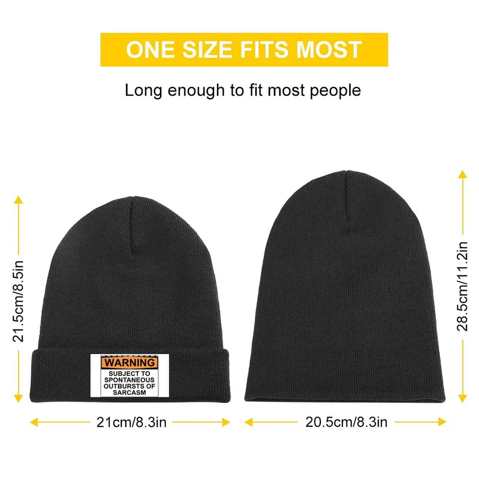 WARNING: SUBJECT TO SPONTANEOUS OUTBURSTS OF SARCASM Knitted Cap Bobble Hat Brand Man cap Elegant Women's Hats Men's