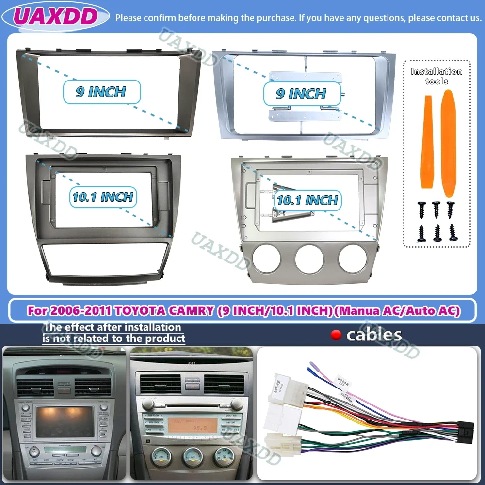 For 2006-2011 Toyota camry cd dvd radio android stereo frame panel fascia dashboard audio player screen cable navigation harness