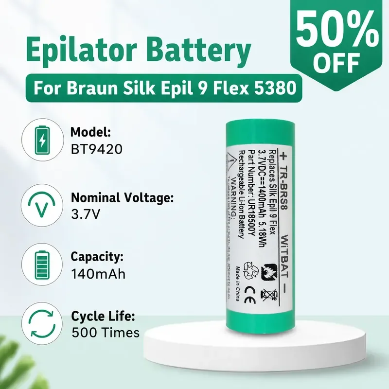For Braun Silk Epil 9 Flex 5380 Hair Remover Replacement Battery BT9420