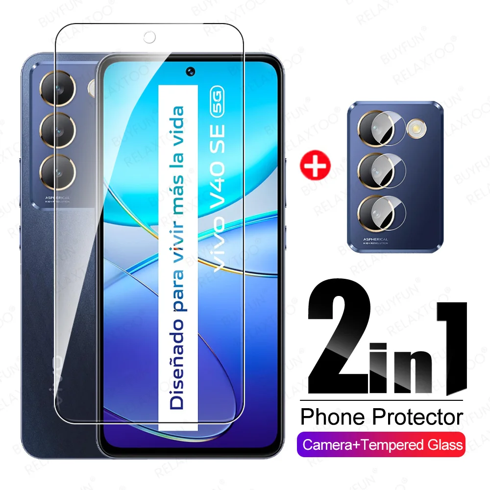 2in1 Protective Glass For Vivo V40 SE 5G Camera Tempered Glass V30 Lite V 30 Light 4G VivoV40SE V40SE V30Lite Screen Protector