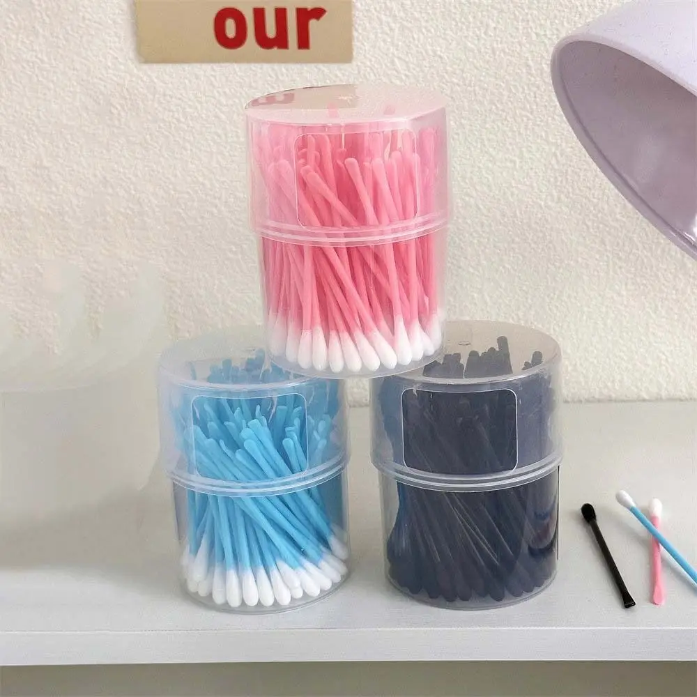 100Pcs/set Eyelash Extension Glue Removing Double Head Cotton Swabs Nose Lipstik Ear Cleaning Cotton Bud Makeup Cotton Stick