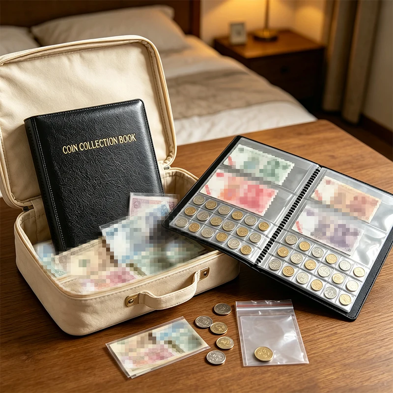 Coin Collection Album Holder Banknote Storage Book Multifunctional Display Organizer Collecting Case Souvenir Keepsake Gifts