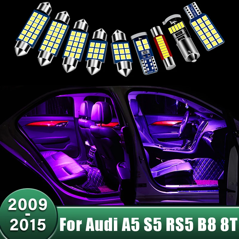 

12PCS Car Interior LED Light Decoration Accessories For Audi A5 S5 RS5 B8 8T Sportback Coupe 2009 2010 2011 2012 2013 2014 2015