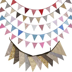 3.5M Floral Big Pennant Flags Fabric Bunting Personality Wedding Birthday Party Decor Banner Baby Shower Garland