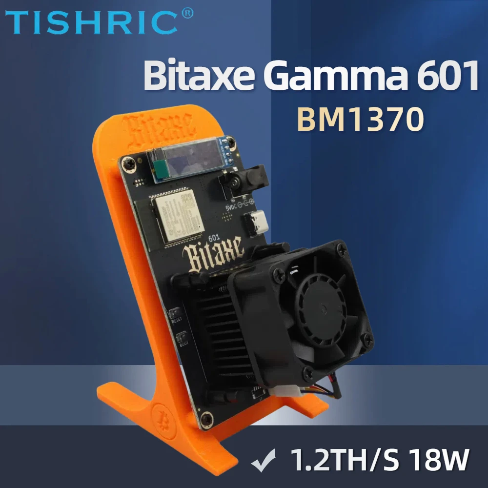 TISHRIC 2025 أحدث جهاز تعدين Bitaxe Gamma 601 1.2Th/s 18W BM1370 Asic Antminer S21pro رقاقة مع مروحة صامتة وقوة تعدين BTC